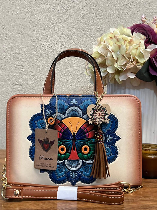 DB CROSSBODY MANDALA-MARIPOSA HUESO