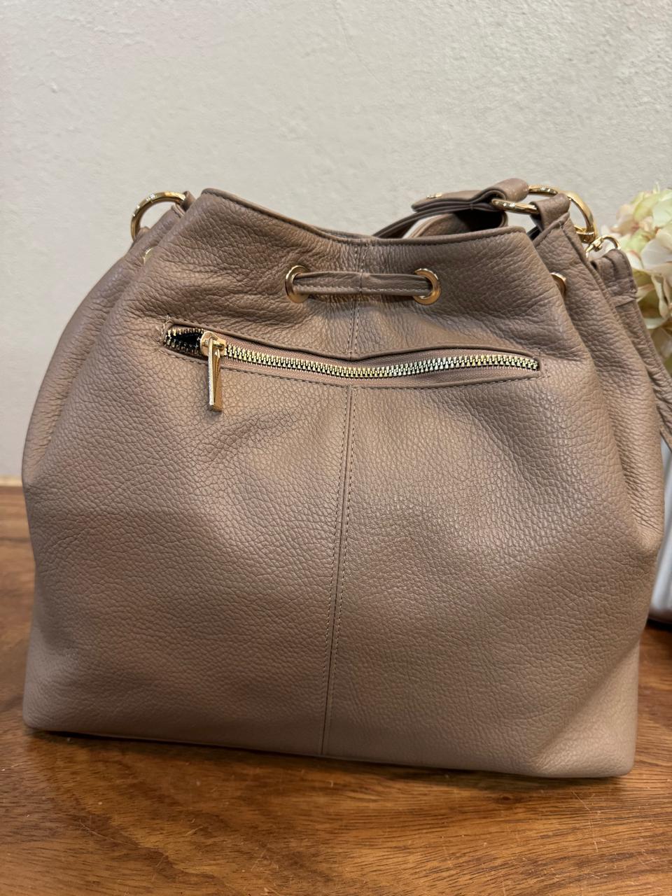 BOLSO 100% PIEL GINEBRA CAFE