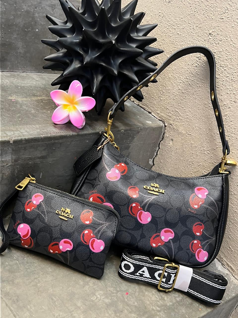 DUO BAGUETTE COACH NEGRO CEREZAS