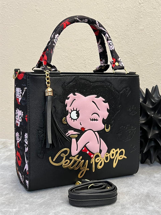 BOLSO CUADRADO PERSONAJES BETTY BOOP NEGRO
