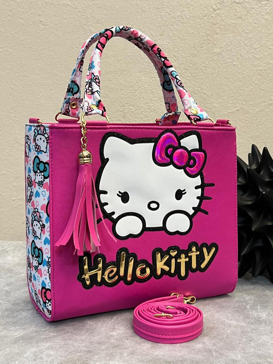 BOLSO CUADRADO PERSONAJES HELLO KITTY ROSA