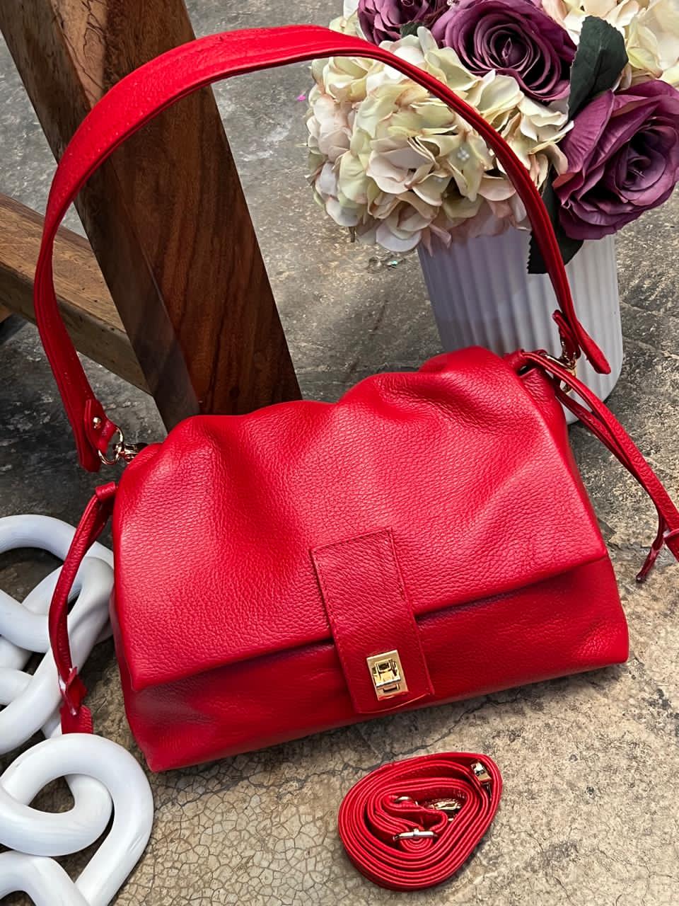 BOLSO 100% PIEL LETONIA ROJO