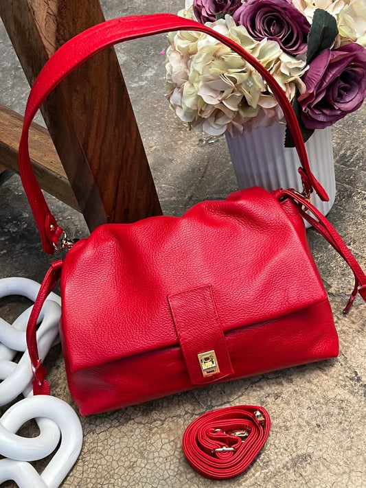 BOLSO 100% PIEL LETONIA ROJO