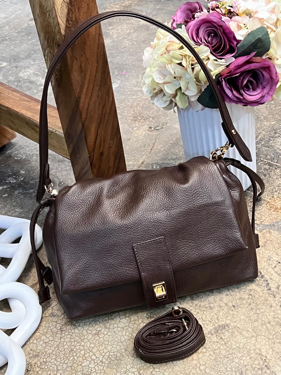 BOLSO 100% PIEL LETONIA CAFE