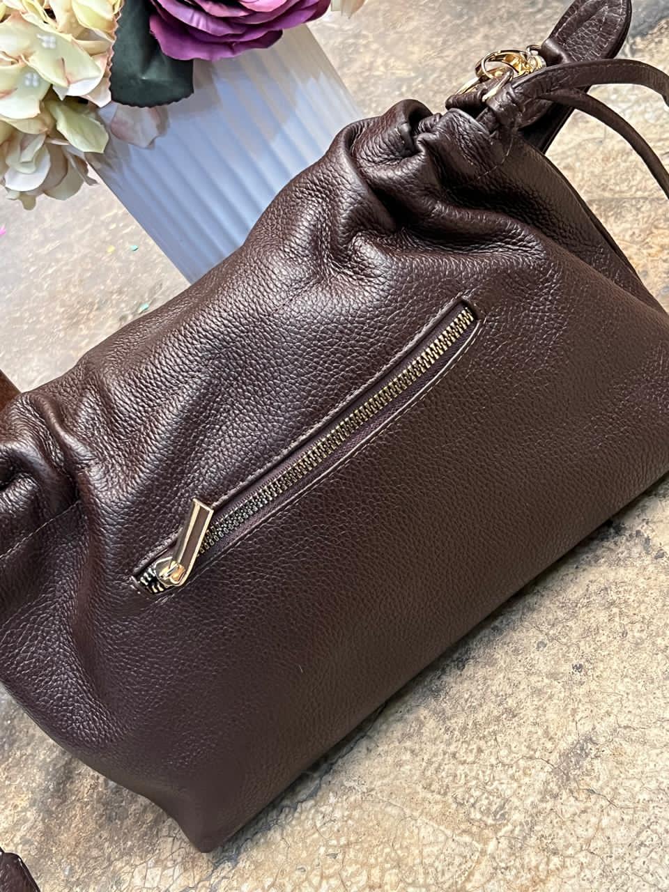 BOLSO 100% PIEL LETONIA VINO