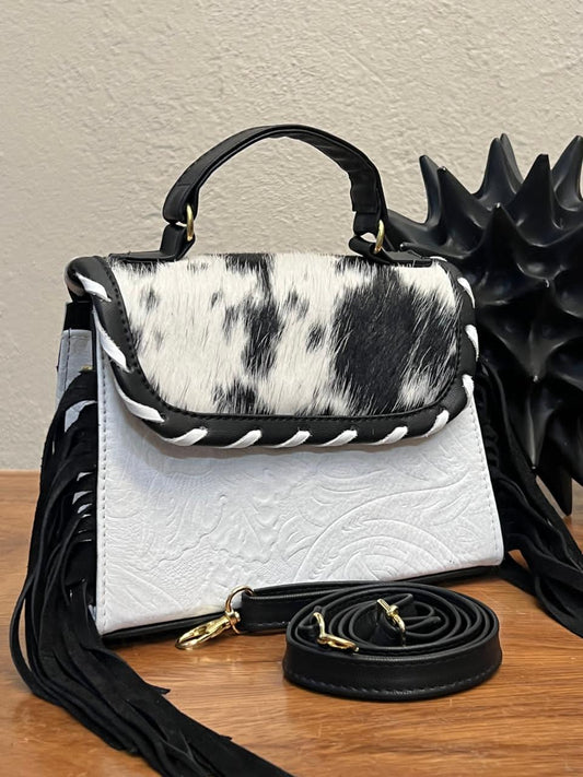 CROSSBODY FABIOLA PELO Y BARBAS VARIABLE PIEL BLANCO