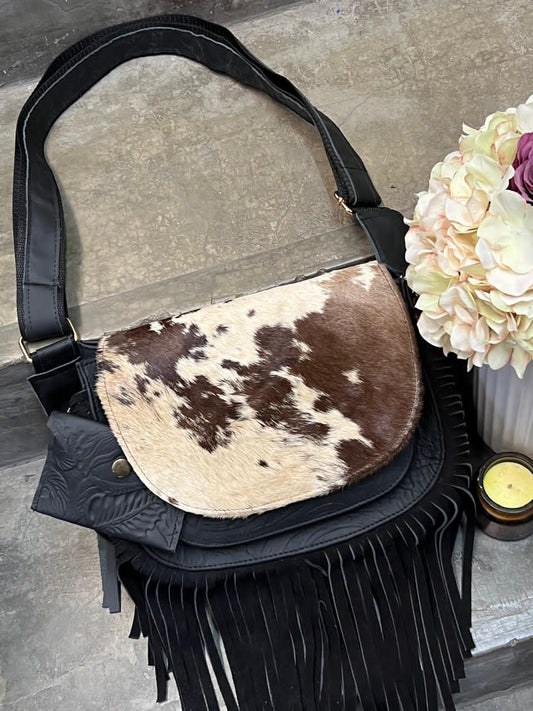 CROSSBODY MABEL PELO VARIABLE NEGRO MATE