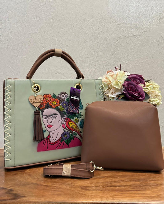 COMBO NATALIA FRIDA PISTACHE/CAMEL