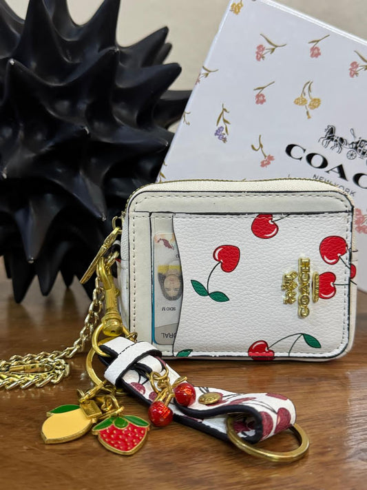 KIT MONEDERO COACH CEREZAS MINI BLANCO