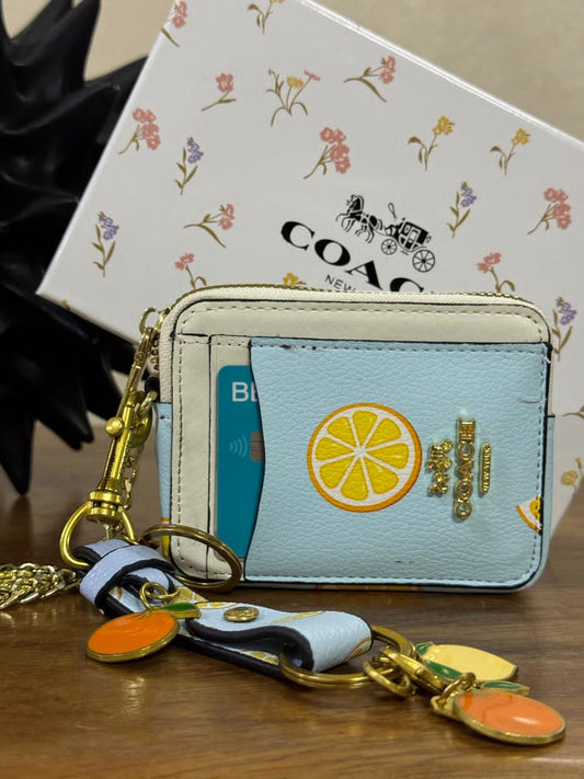 KIT MONEDERO COACH LIMONES AZUL