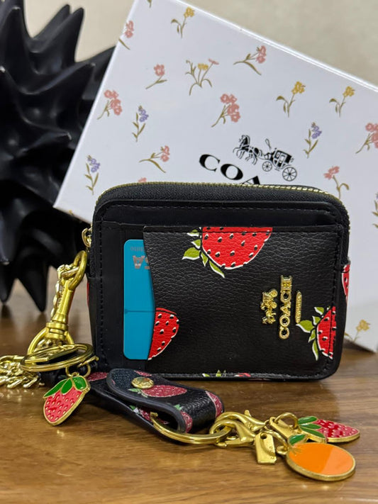 KIT MONEDERO COACH FRESAS NEGRO