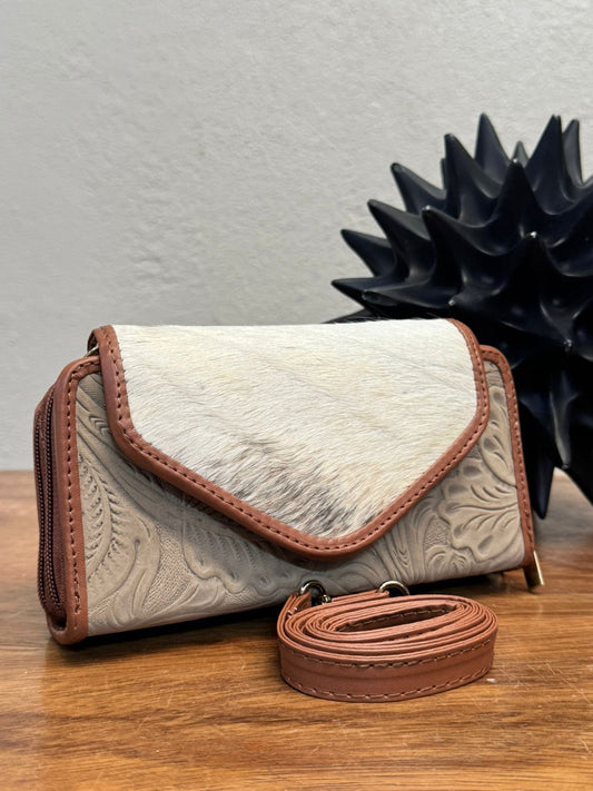 CARTERA PIEL TAPA PELO VARIABLE PIEL ARENA