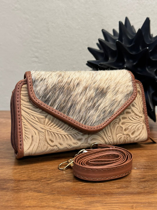 CARTERA PIEL TAPA PELO VARIABLE PIEL VAINILLA