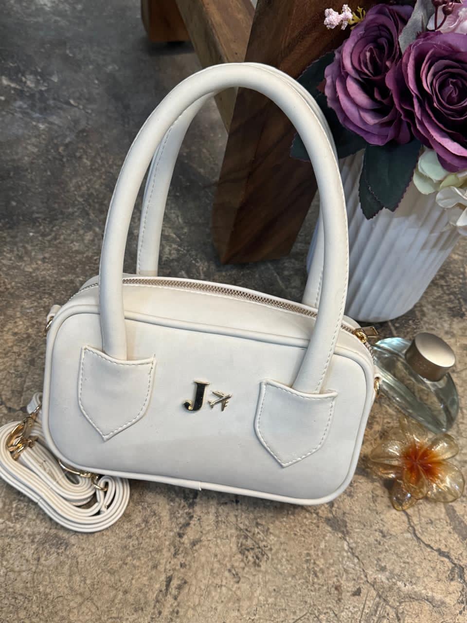 BOLSO ARCADIE MARFIL GAMUZA
