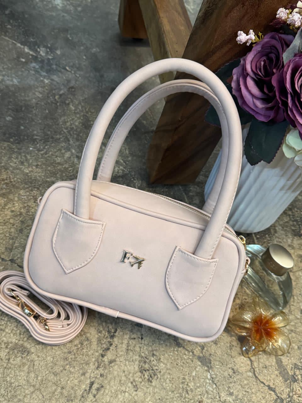 BOLSO ARCADIE BABY PINK GAMUZA