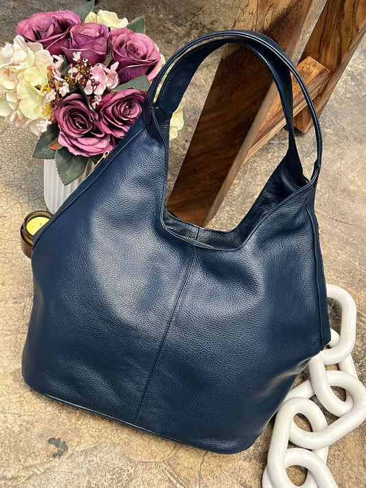 BOLSO 100% PIEL ESCOCIA AZUL MARINO
