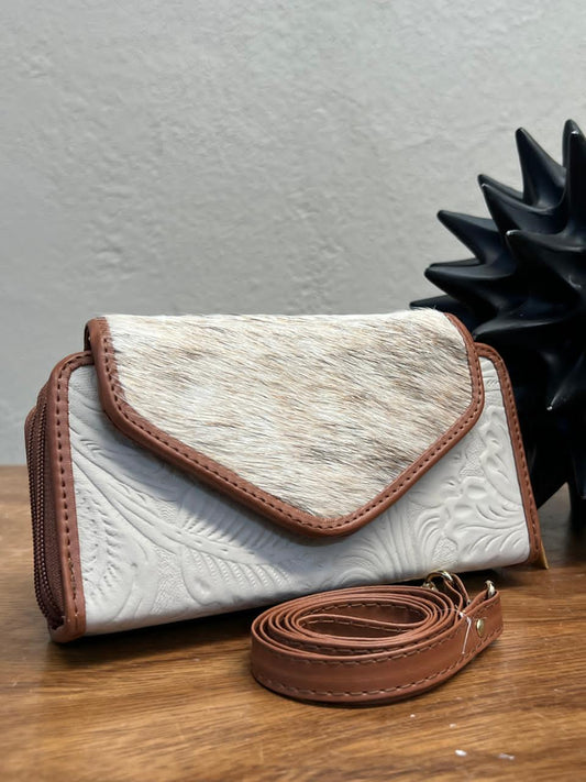 CARTERA PIEL TAPA PELO VARIABLE PIEL LATTE