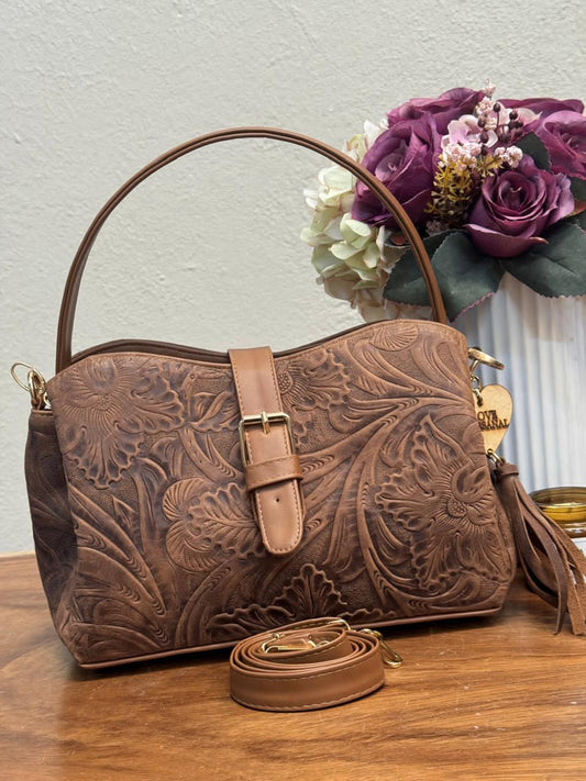 BOLSO DEBORAH CAMEL AVEJENTADO