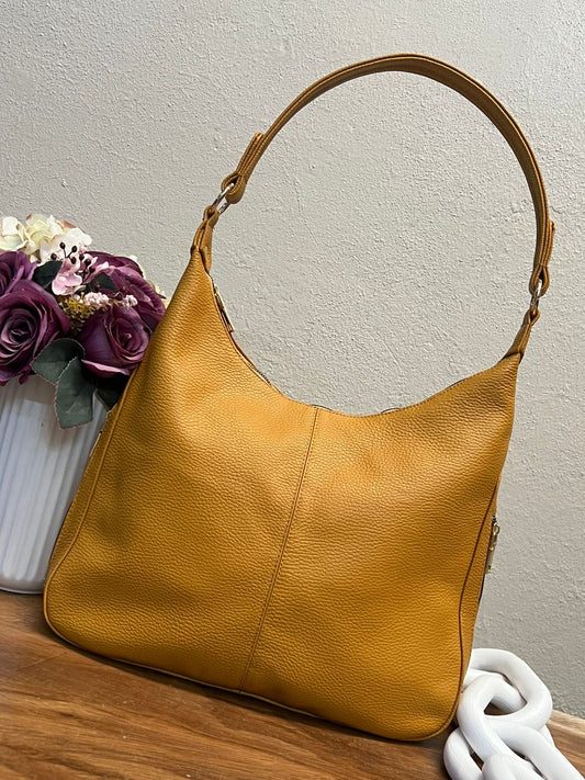 BOLSO 100% PIEL FRANCIA MOSTAZA