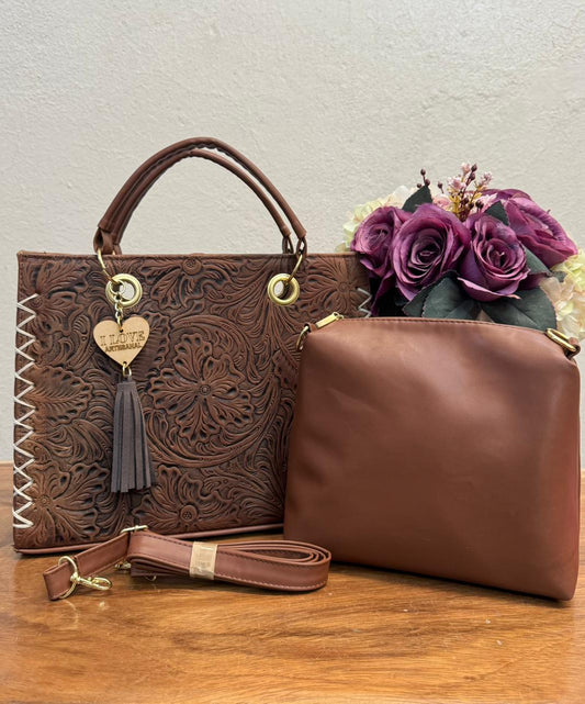 COMBO NATY GRABADO FLORES CAMEL