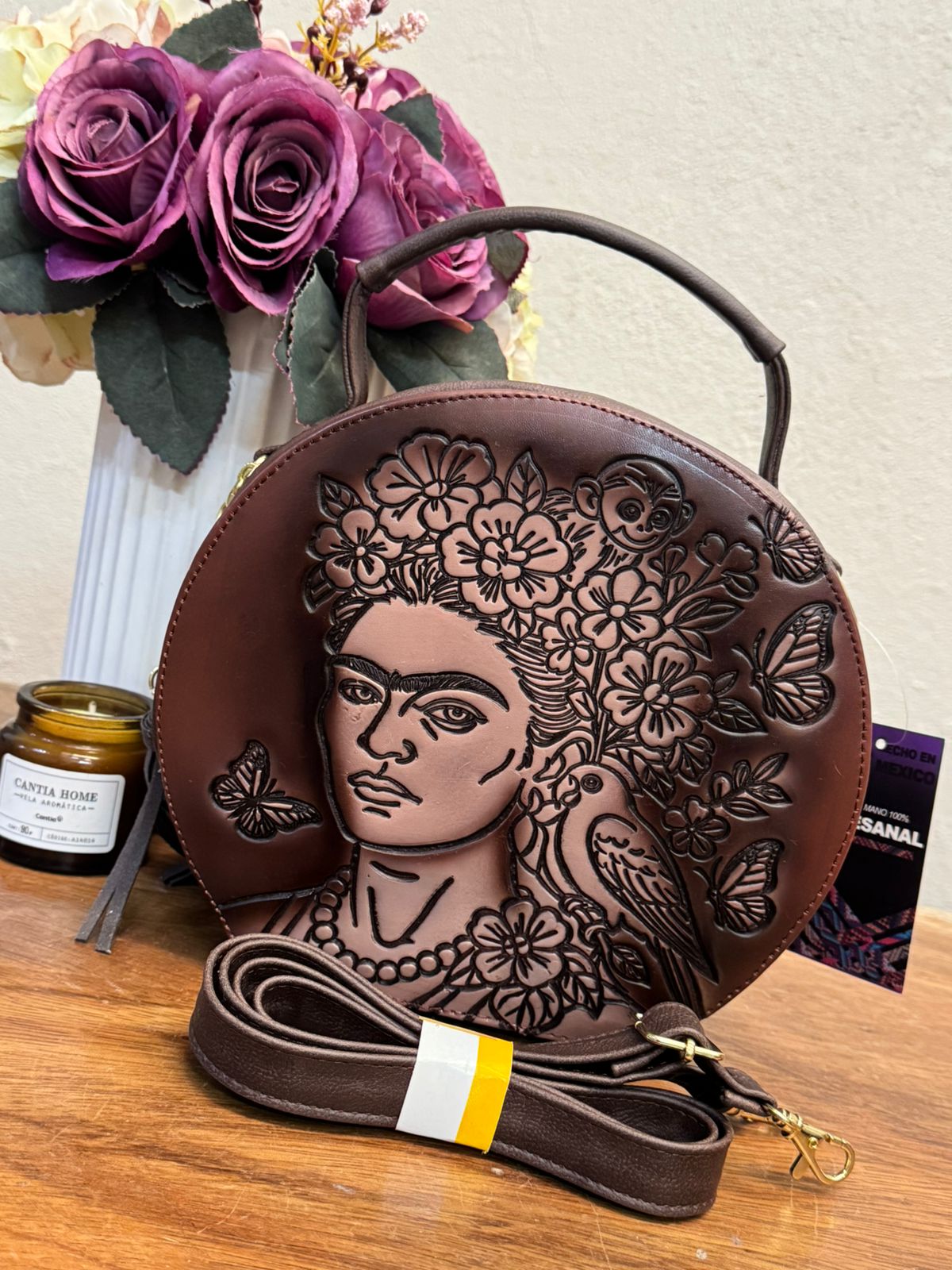 CIRCULAR ARTESANAL GRABADO FRIDA CAMEL