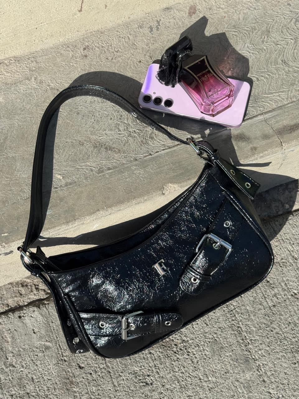 BOLSO FREYA YANNI NEGRO H/PLATA