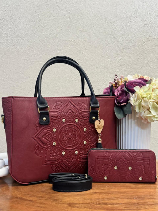 DUO CARTAGENA MANDALA PIEL GRASO MERLOT