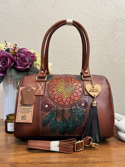 UB MOD ARTESANAL LOLITA ATRAPASUEÑOS NARANJA PIEL MARRON