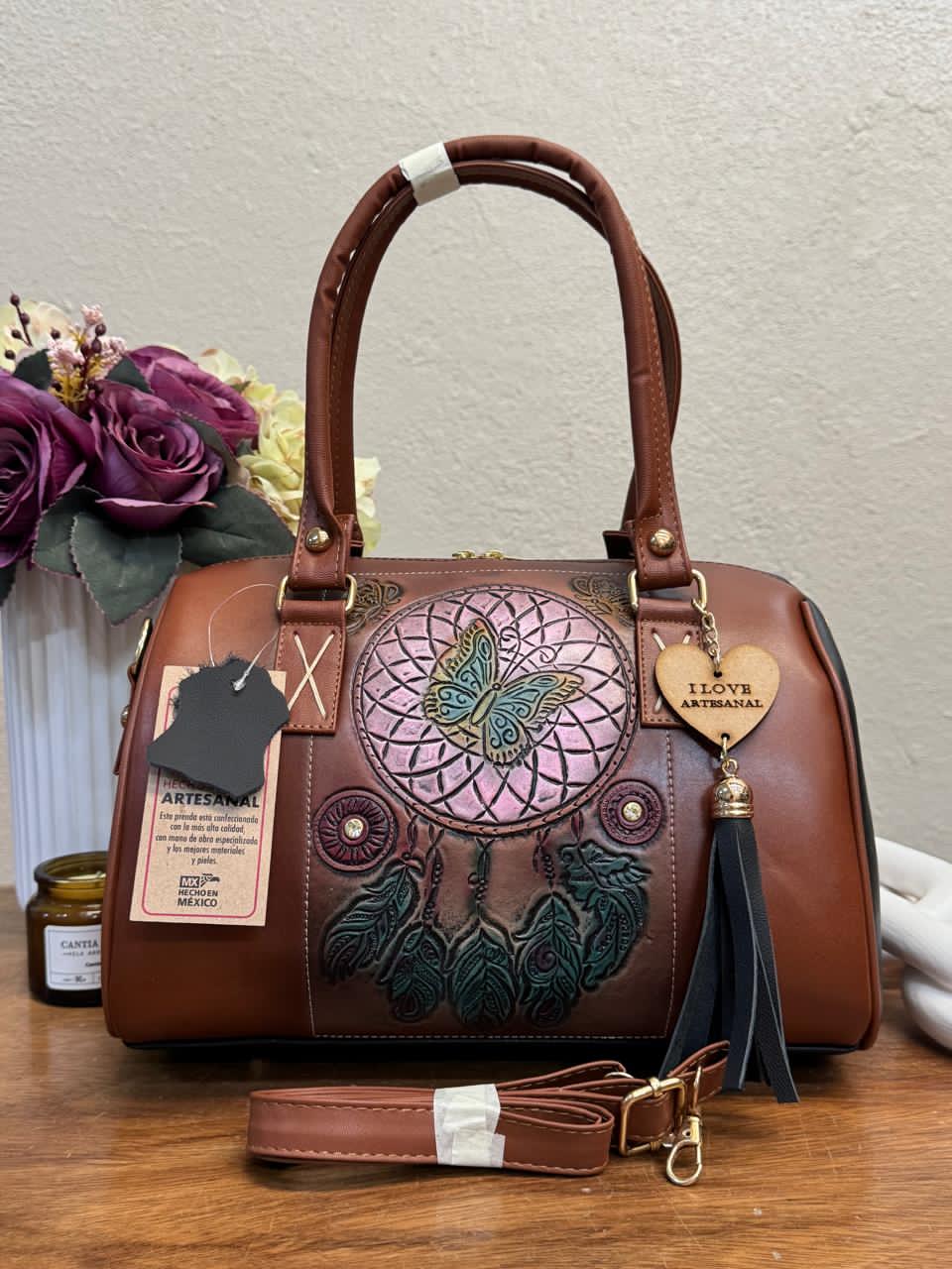 UB MOD ARTESANAL LOLITA ATRAPASUEÑOS NARANJA PIEL MARRON