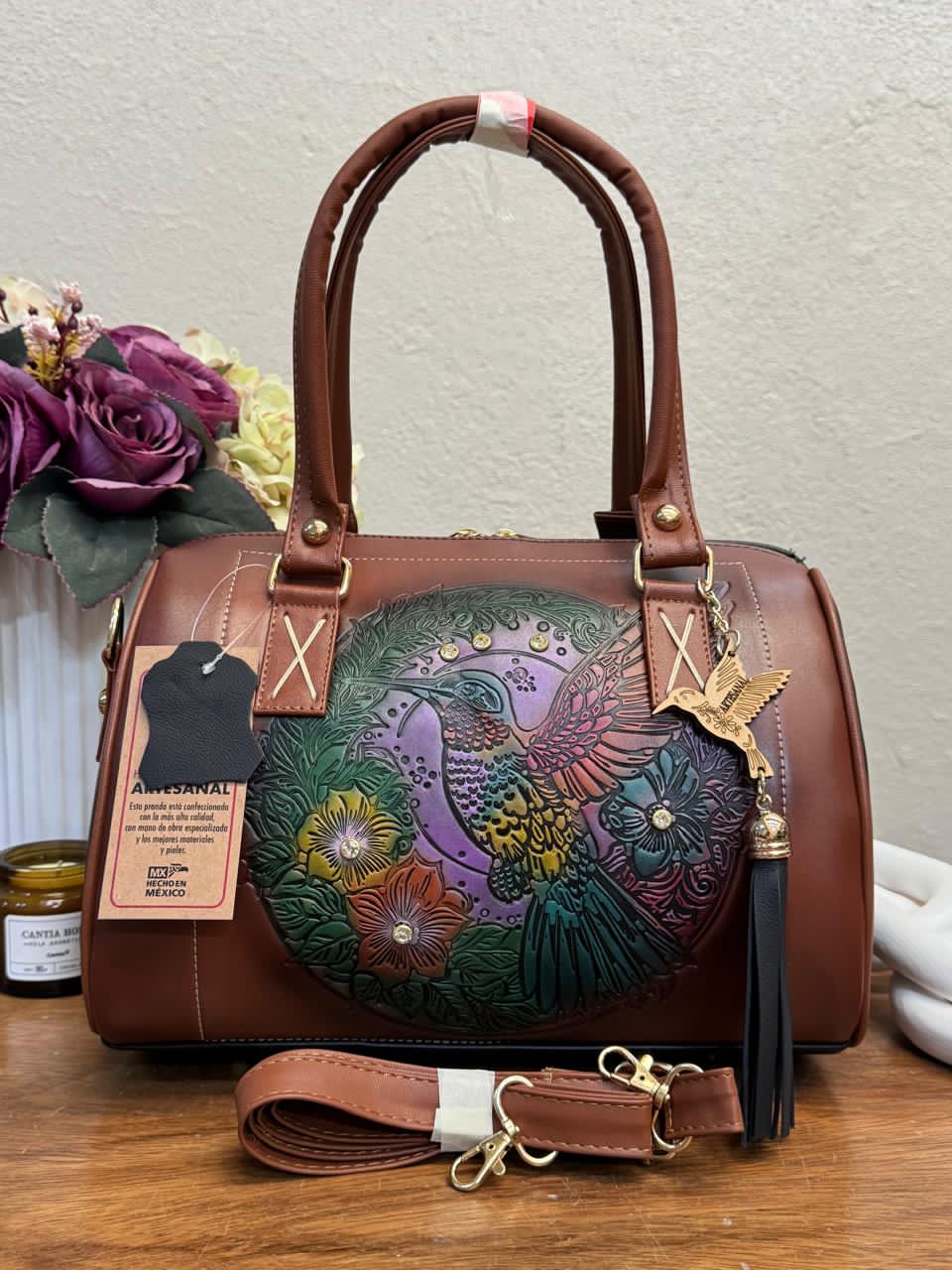 UB MOD ARTESANAL LOLITA COLIBRI COLORES PIEL MARRON