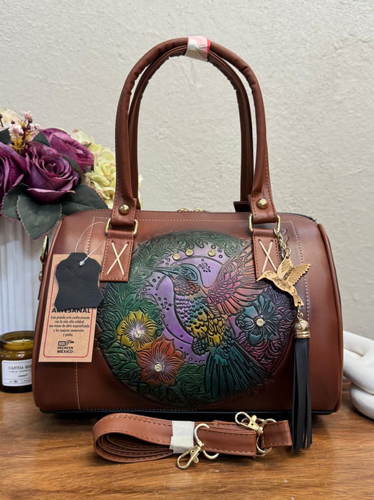 UB MOD ARTESANAL LOLITA COLIBRI COLORES PIEL MARRON