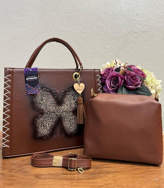 COMBO NATALIA MARIPOSA MARRON