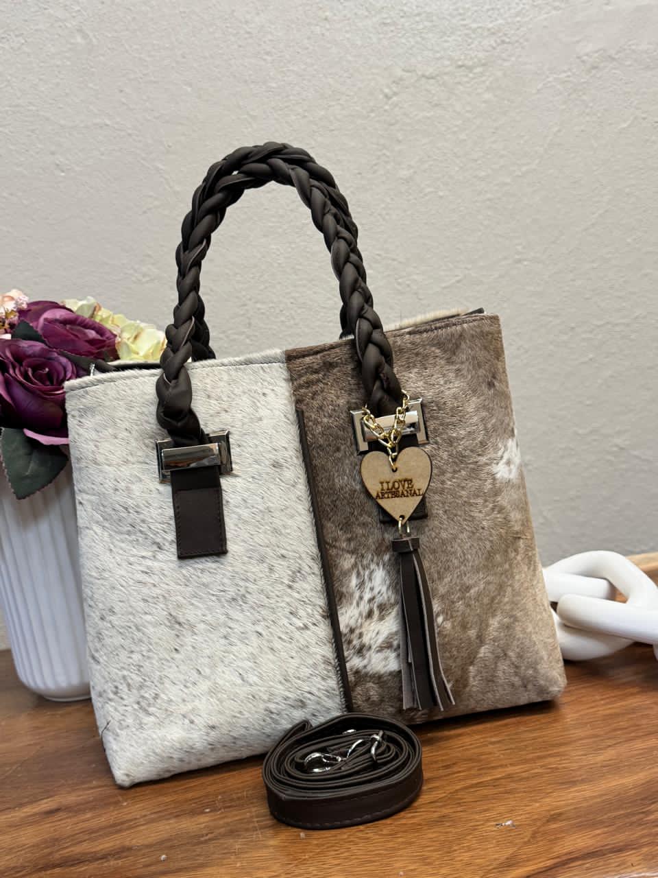 BOLSA ELIZABETH PELO VARIABLE ASAS CAFE