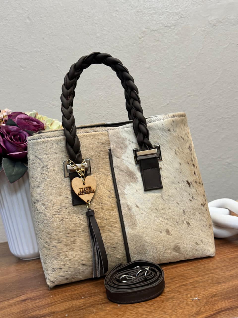 BOLSA ELIZABETH PELO VARIABLE ASAS CAFE