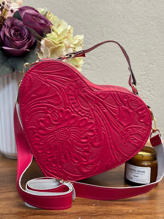 BOLSO CORAZON DE PIEL FIUSHA