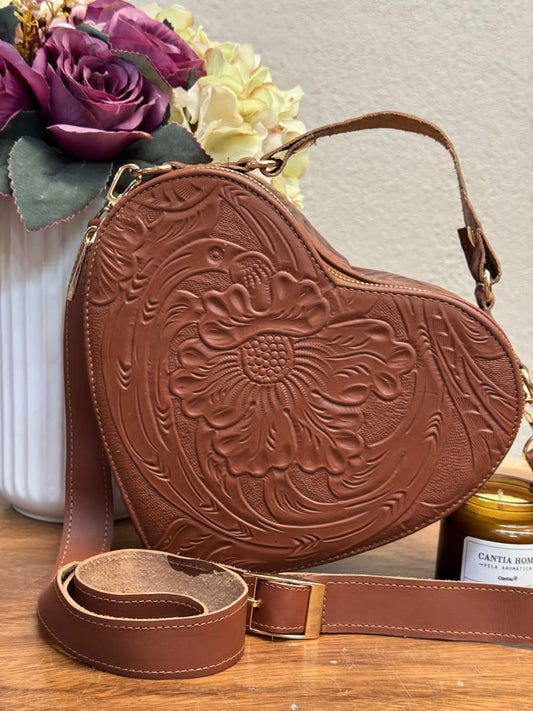 BOLSO CORAZON DE PIEL SHEDRON