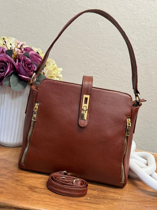 BOLSO 100% PIEL BRITANIA SHEDRON