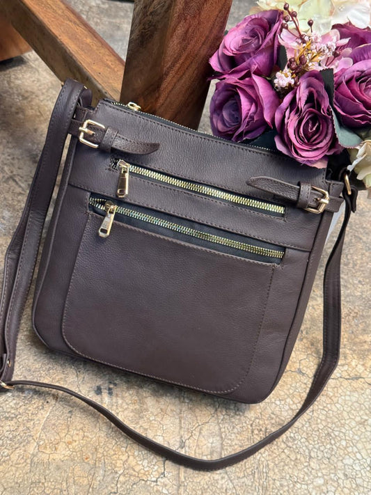 BOLSO 100% PIEL VIANCA CAFE