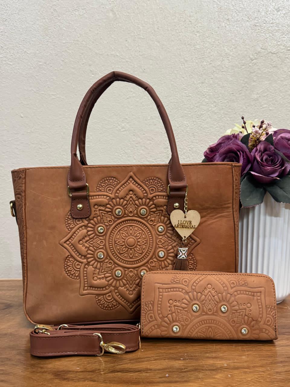 DUO CARTAGENA  MANDALA PIEL GRASO CAMEL