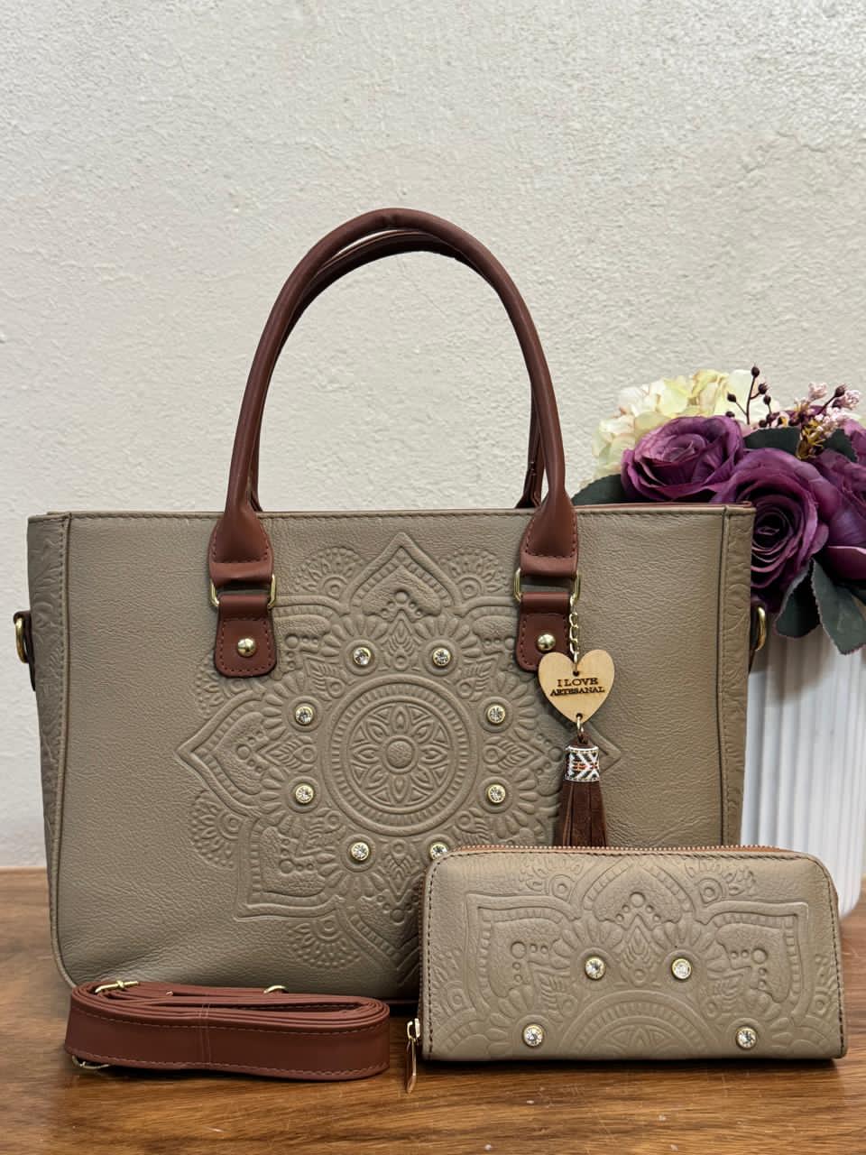 DUO CARTAGENA MANDALA PIEL GRASO KHAKI