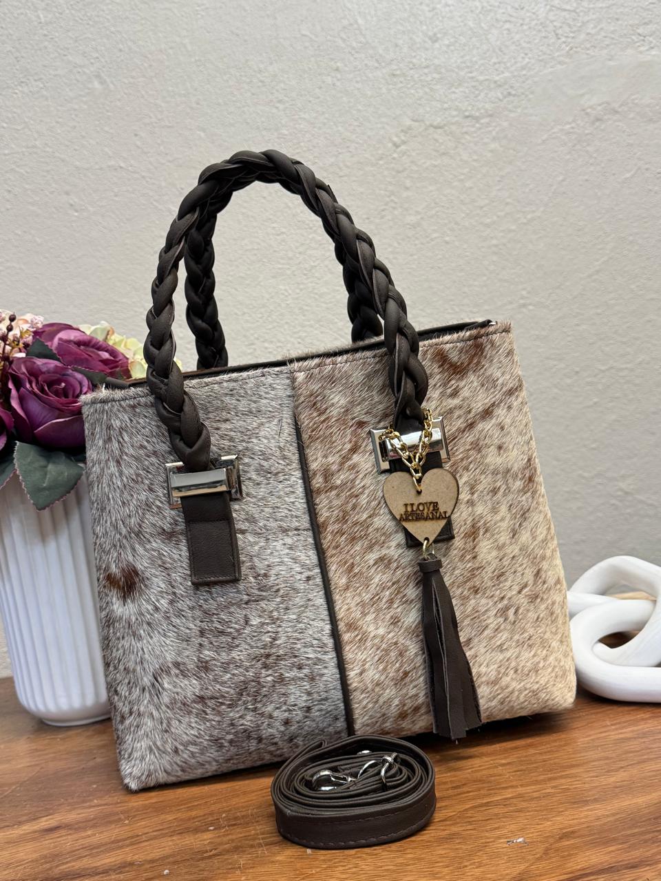 BOLSA ELIZABETH PELO VARIABLE ASAS CAFE