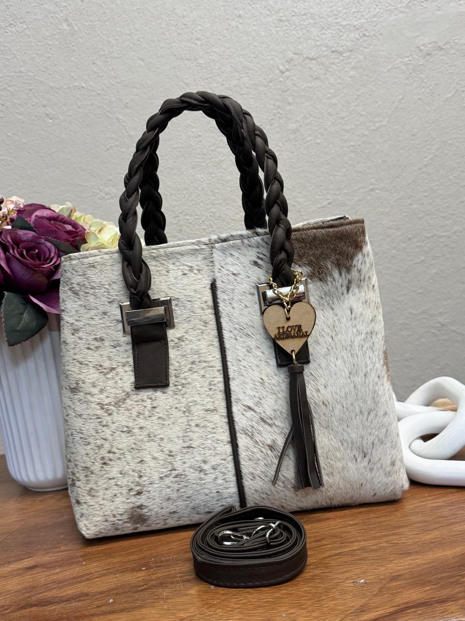 BOLSA ELIZABETH PELO VARIABLE ASAS CAFE