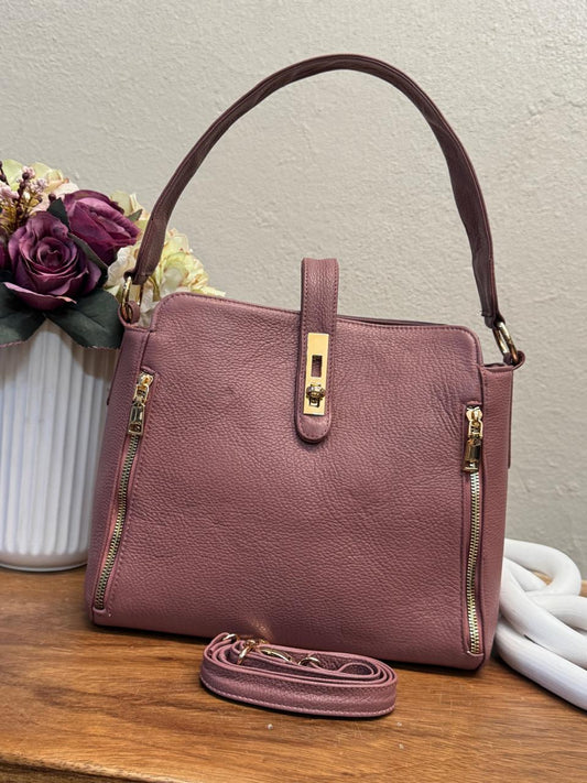 BOLSO 100% PIEL BRITANIA PALO DE ROSA