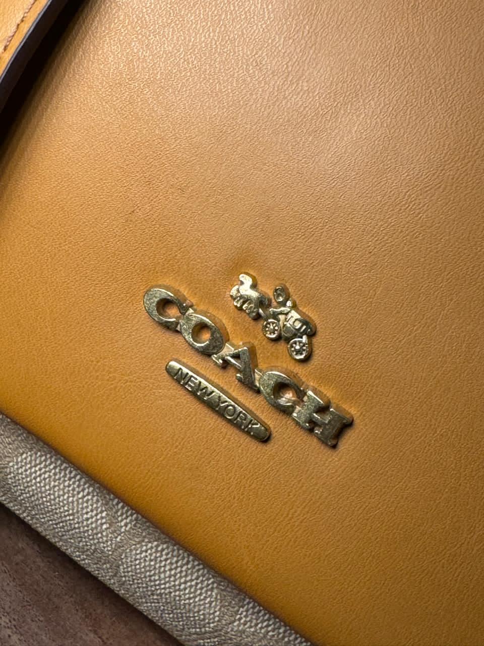 BOLSO COACH DOBLE ASA BEIGE ESTAMPADO