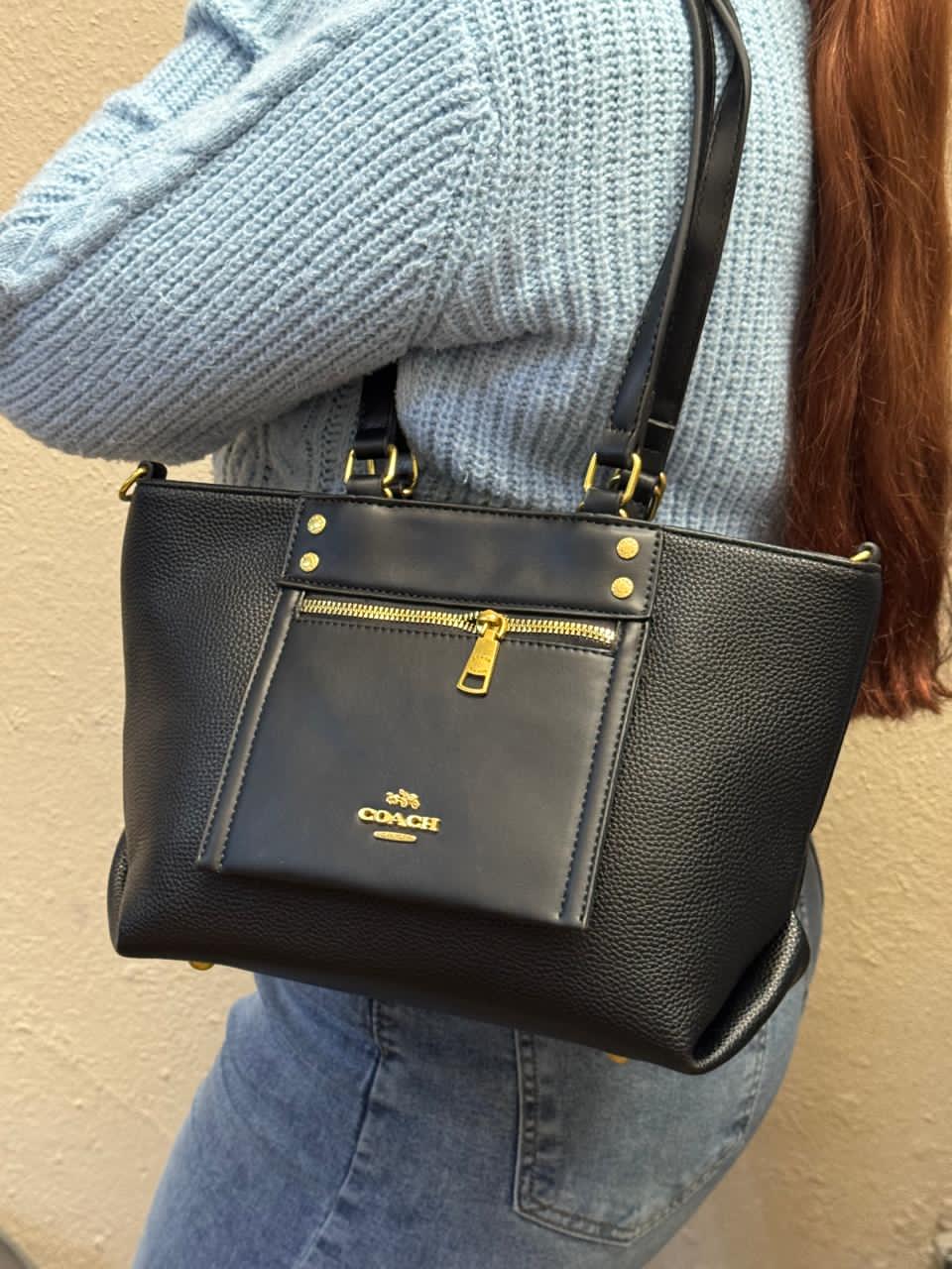 BOLSO COACH DOBLE ASA BEIGE ESTAMPADO