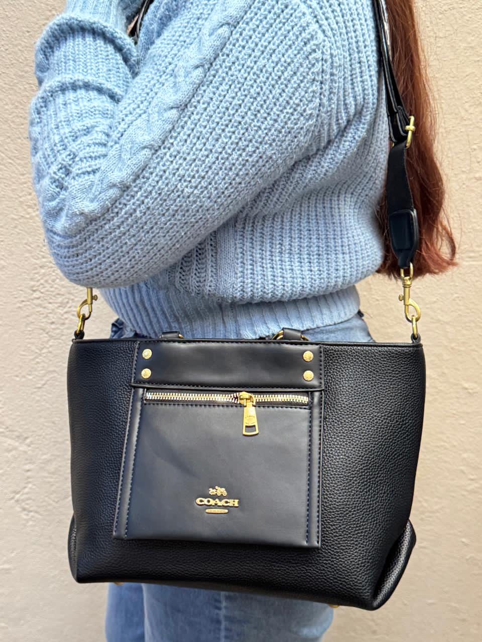 BOLSO COACH DOBLE ASA BEIGE ESTAMPADO