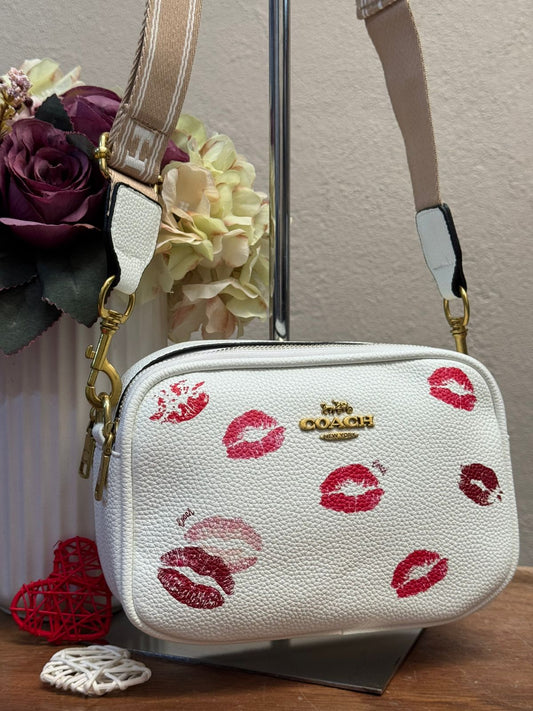 BANDOLERA COACH DOBLE CIERRE BLANCO BESOS