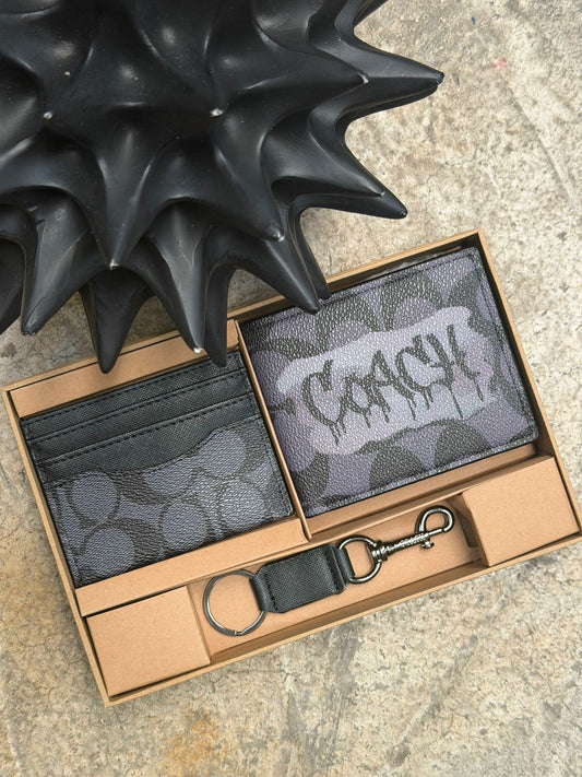 SET CARTERA COACH GRAFITI NEGRO/GRIS