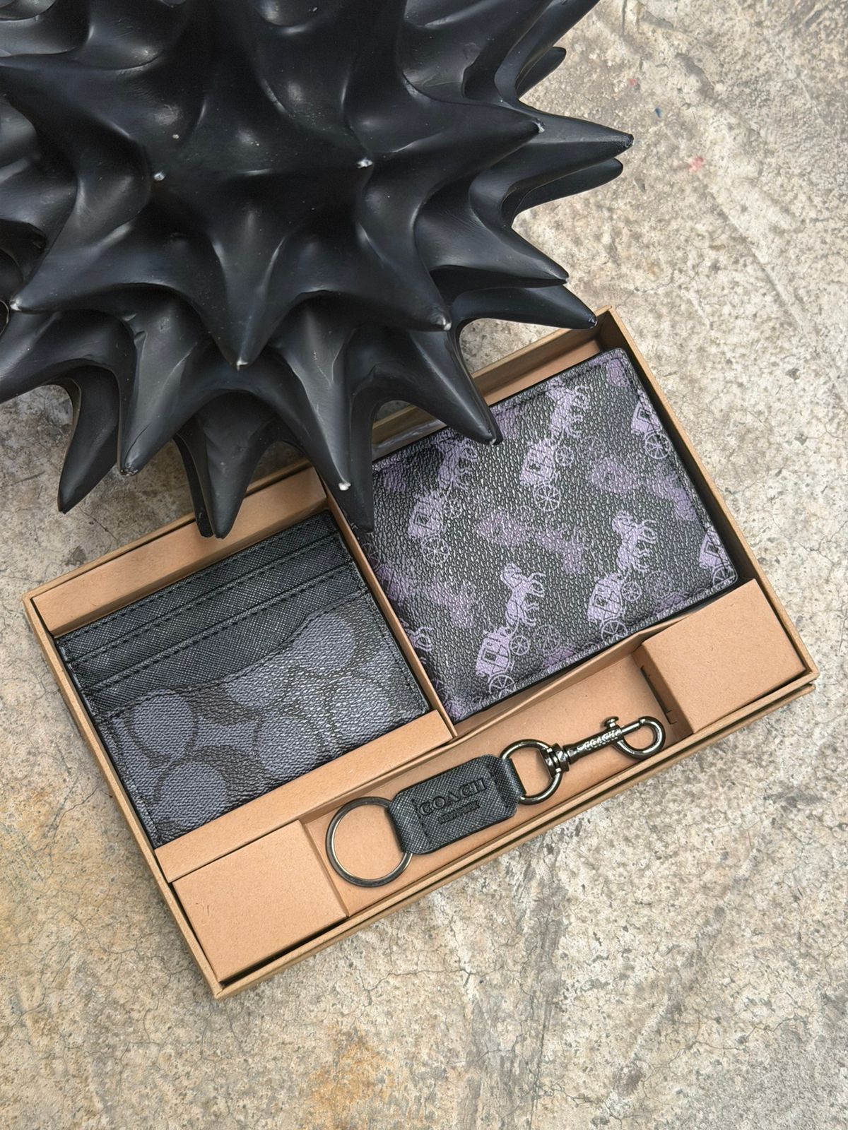 SET CARTERA COACH CABALLOS NEGRO
