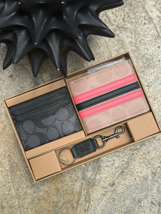 SET CARTERA COACH FRANJAS KHAKI/ROSA/NEGRO